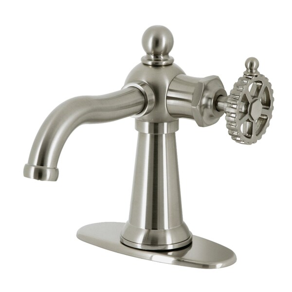 SingleHandle Bathroom Faucet with Push PopUp, Brushed Nickel